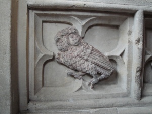 One the Cat didn't get: an owl, from the Oldham Chapel, Exeter Cathedral